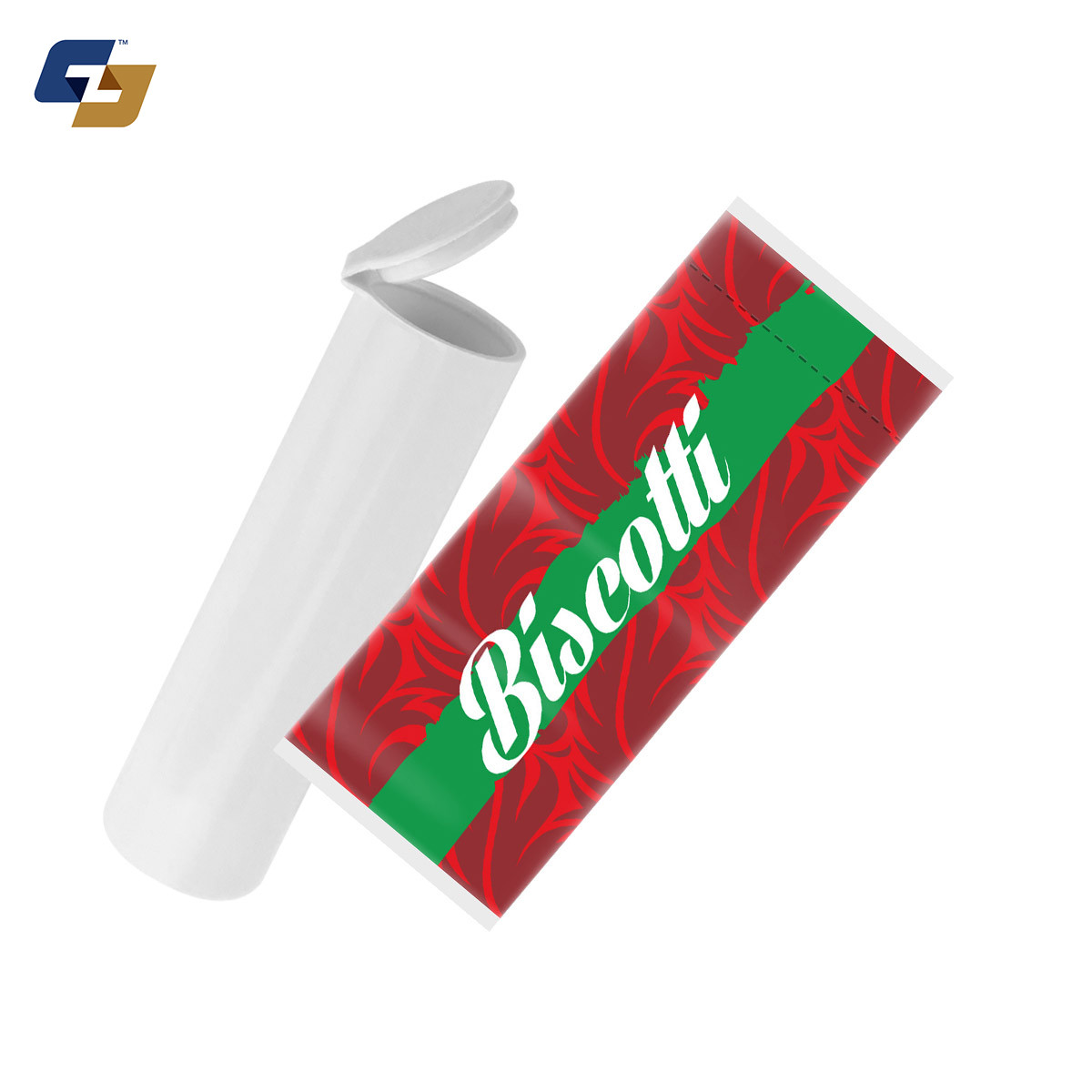 Biscotti Strain Sleeve Labels and Pre Roll Tubes | Free Shipping
