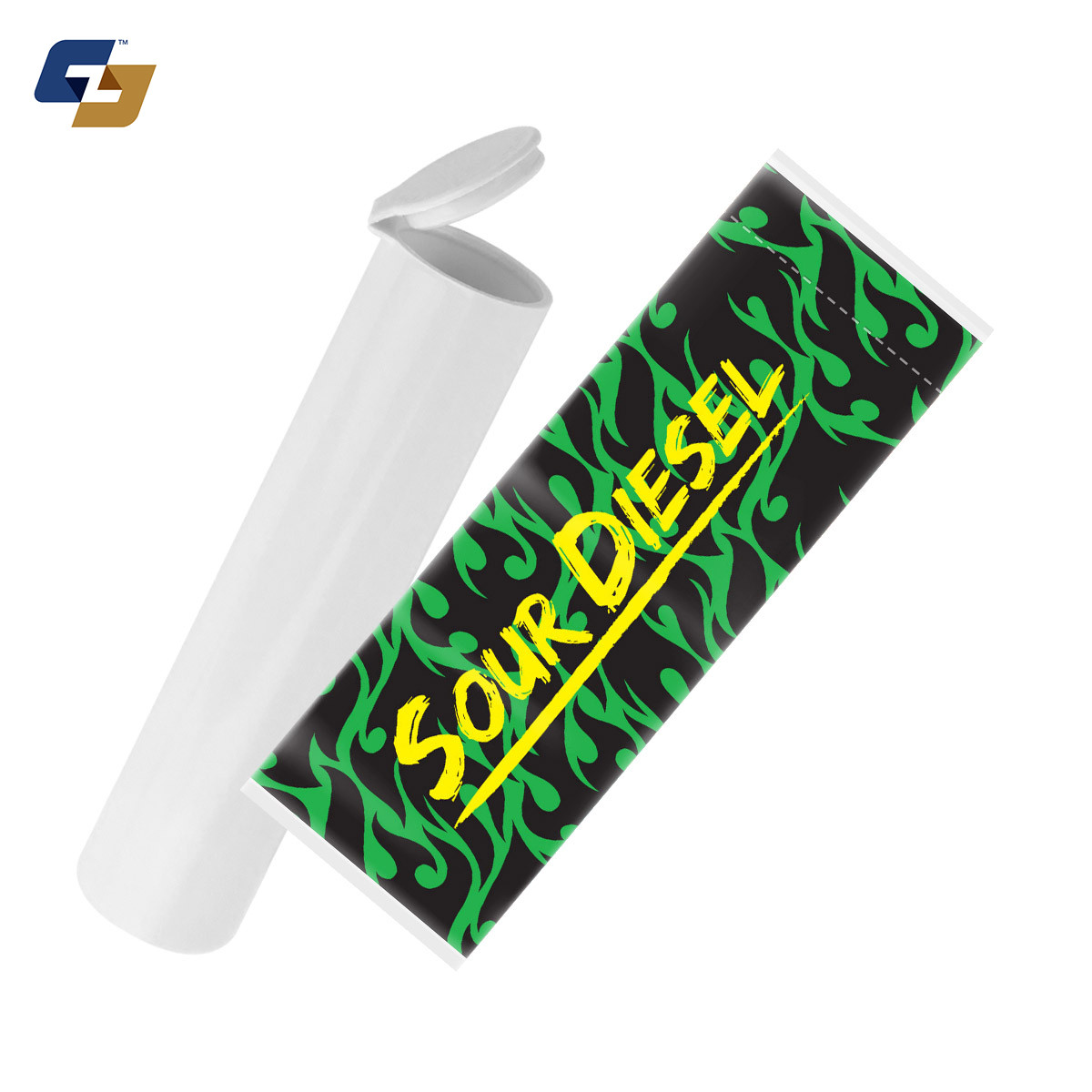 Sour Diesel Strain Sleeve Labels & Pre Roll Tubes | Free Shipping