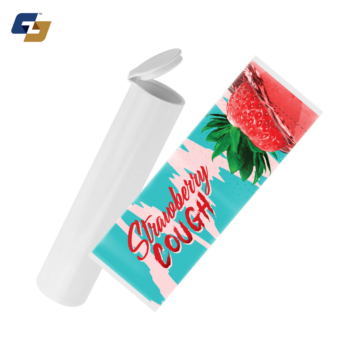 Strawberry Cough Strain Labels and Pre Roll Tubes | Free Shipping