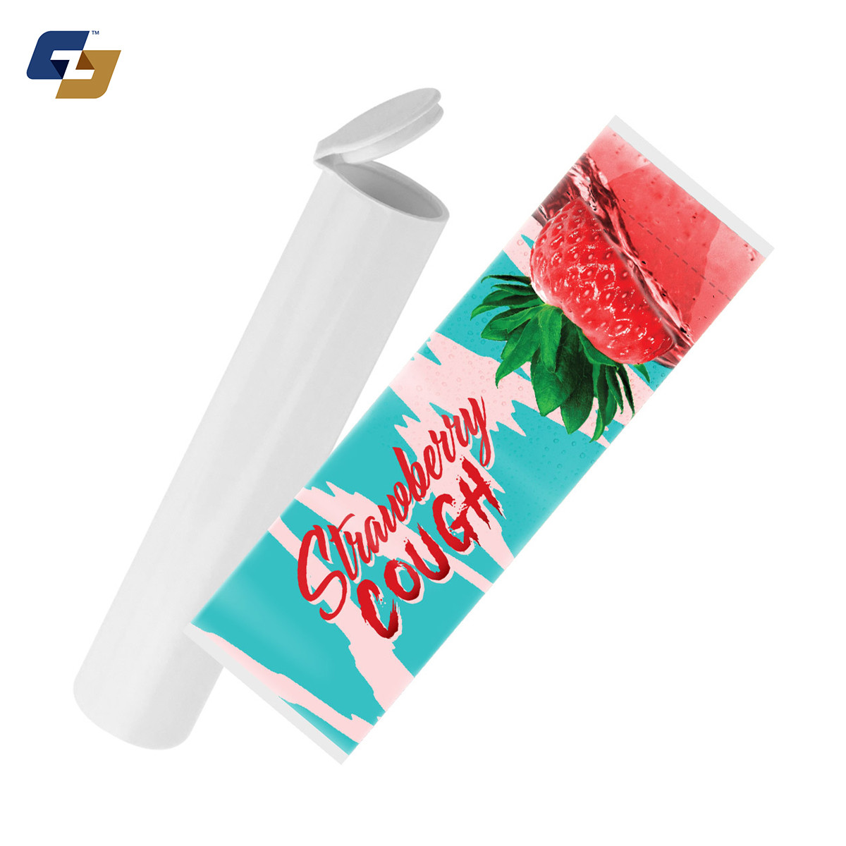 Strawberry Cough Strain Labels and Pre Roll Tubes | Free Shipping