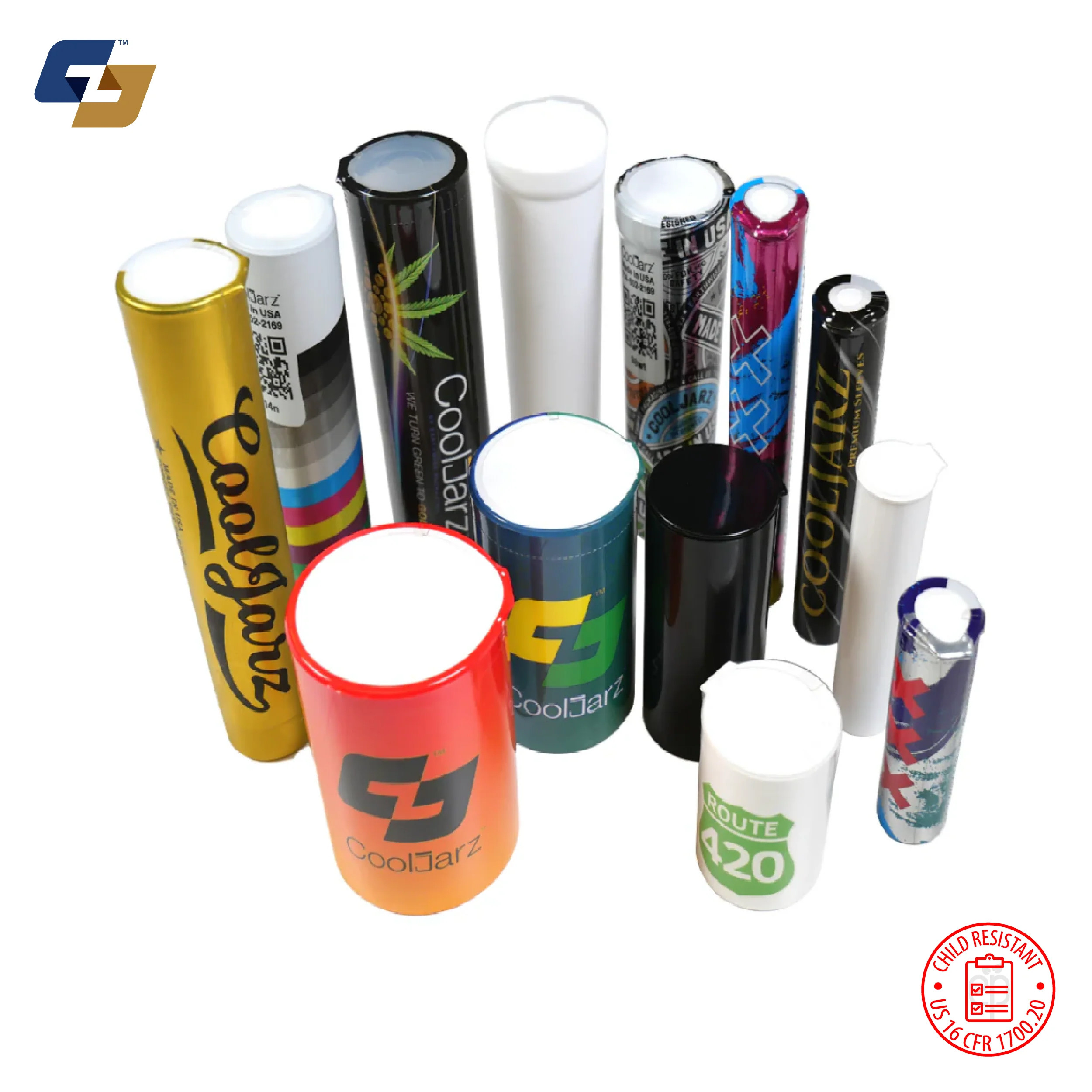 Sample Pack - Custom Shrink Sleeves on EcoLite™ Child Resistant Pre Roll Tubes