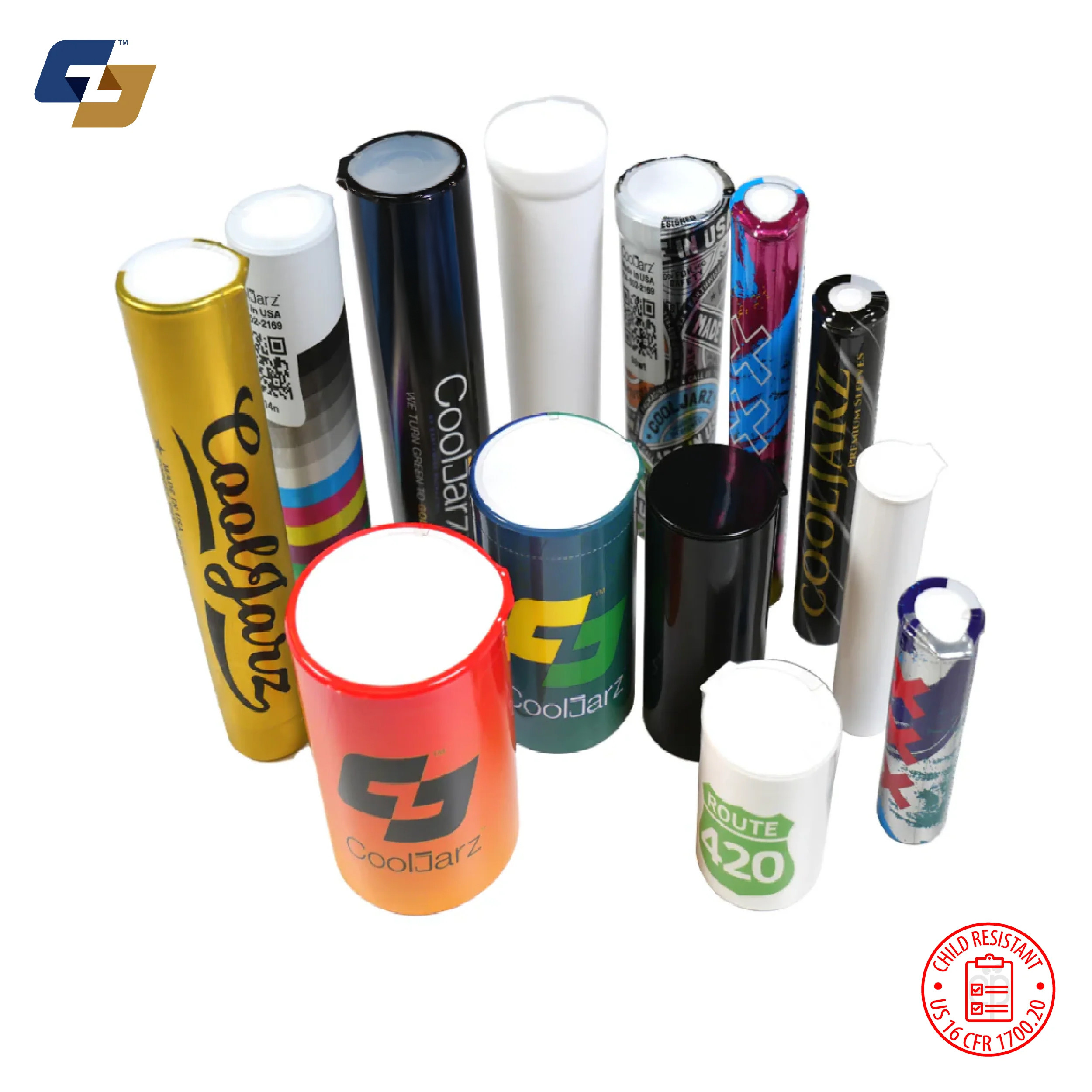 Sample Pack - Custom Shrink Sleeves on EcoLite™ Child Resistant Pre Roll Tubes
