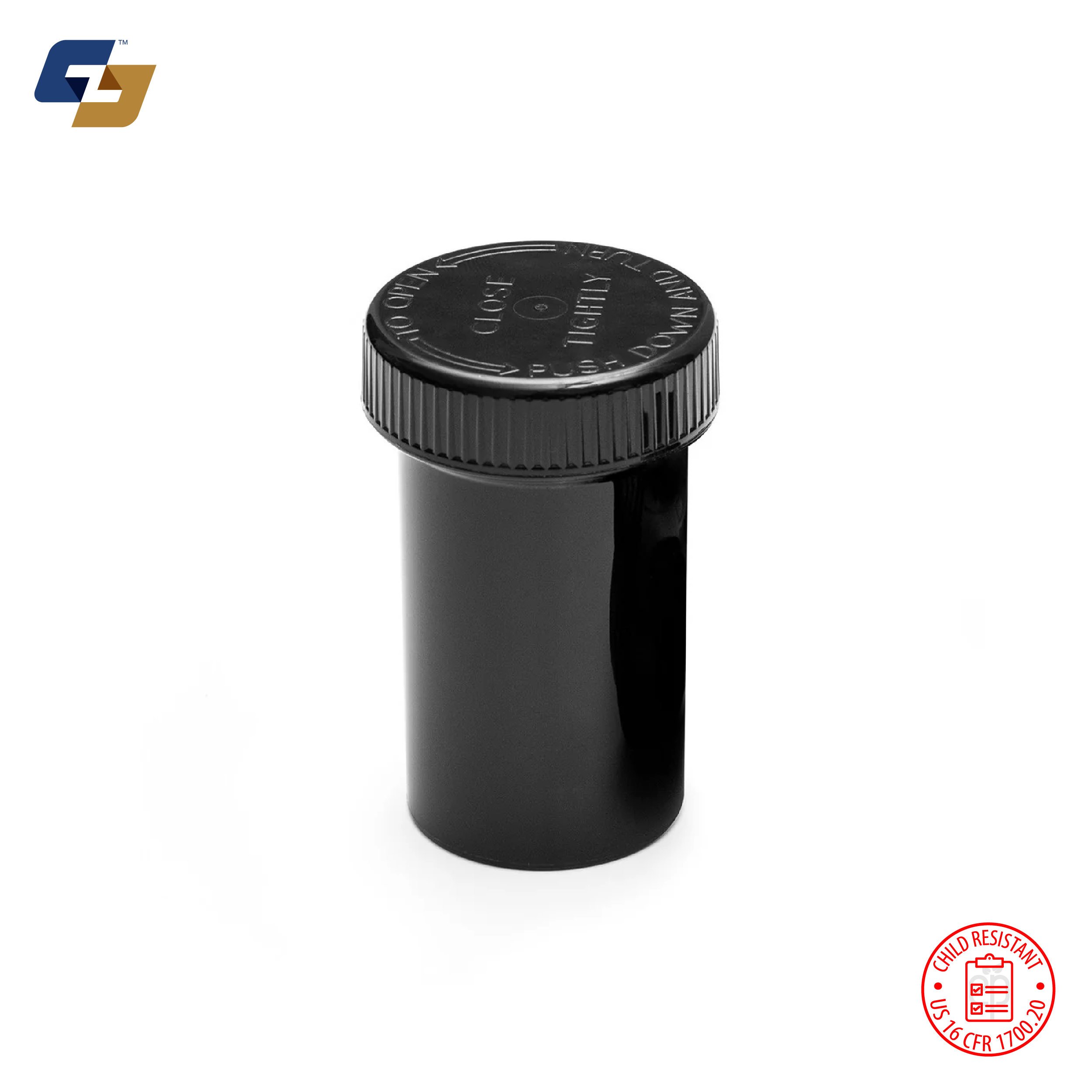19 Dram Push & Turn Child Resistant Vials - MOQ 250,000