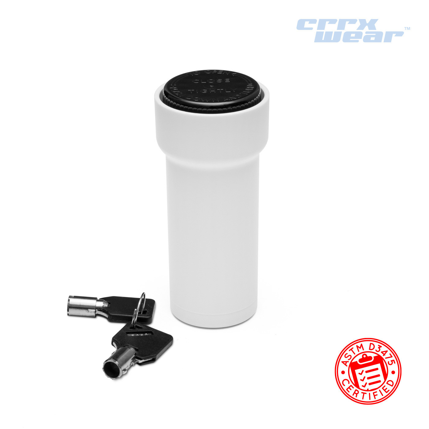 CRRXWear™ 13 Dram Locking Container w/ 2 Keys - MOQ 50,000