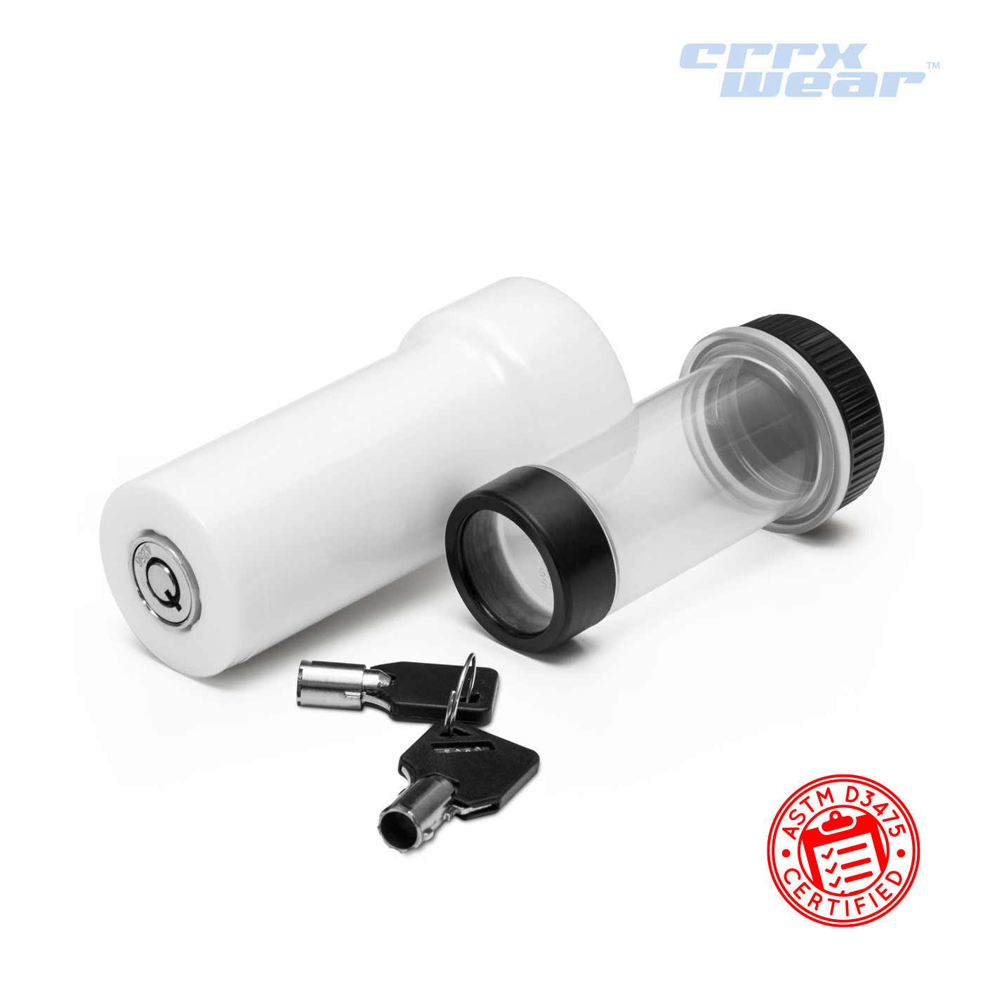 CRRXWear™ 13 Dram Locking Container w/ 2 Keys - MOQ 50,000