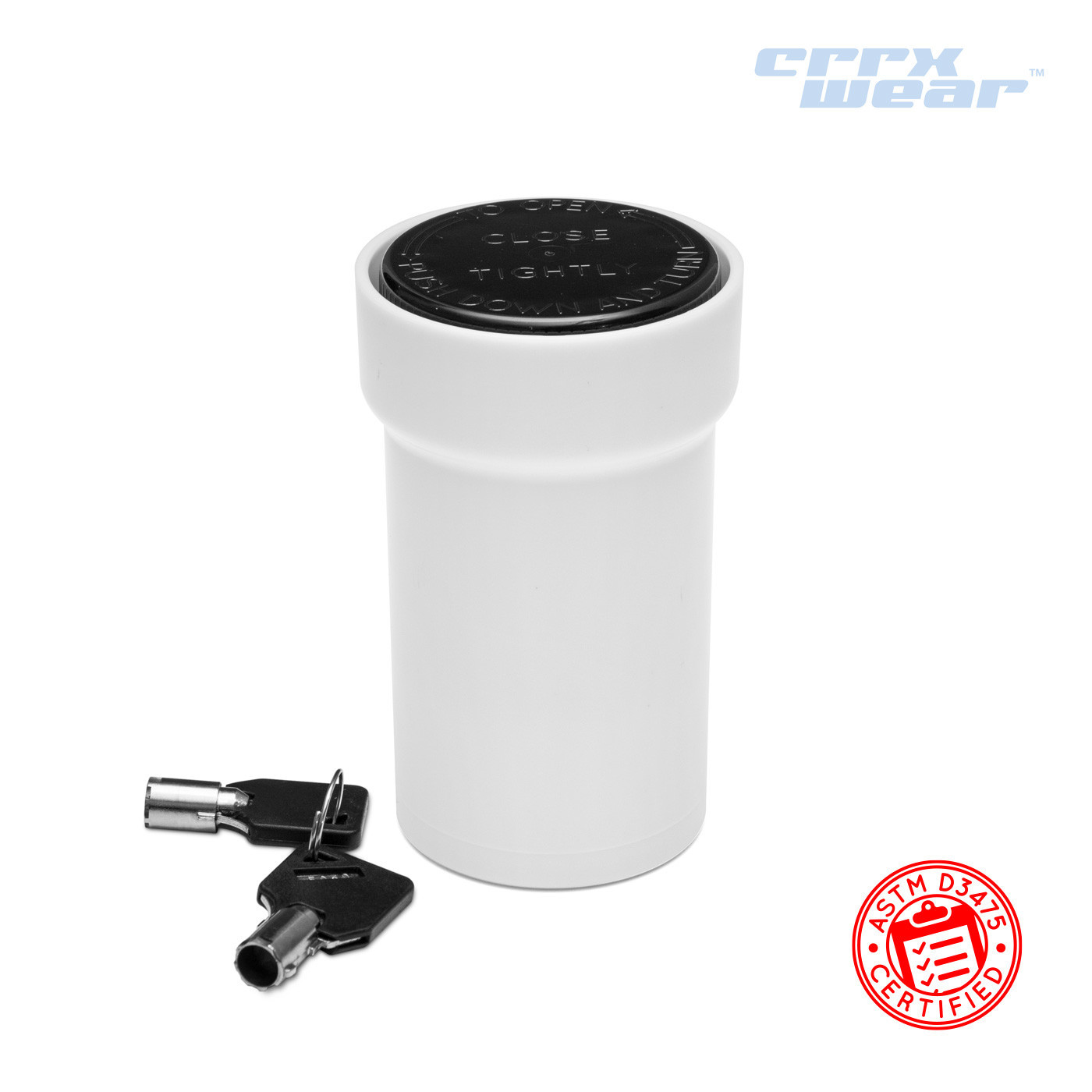CRRXWear™ 30 Dram Locking Container w/ 2 Keys - MOQ 50,000