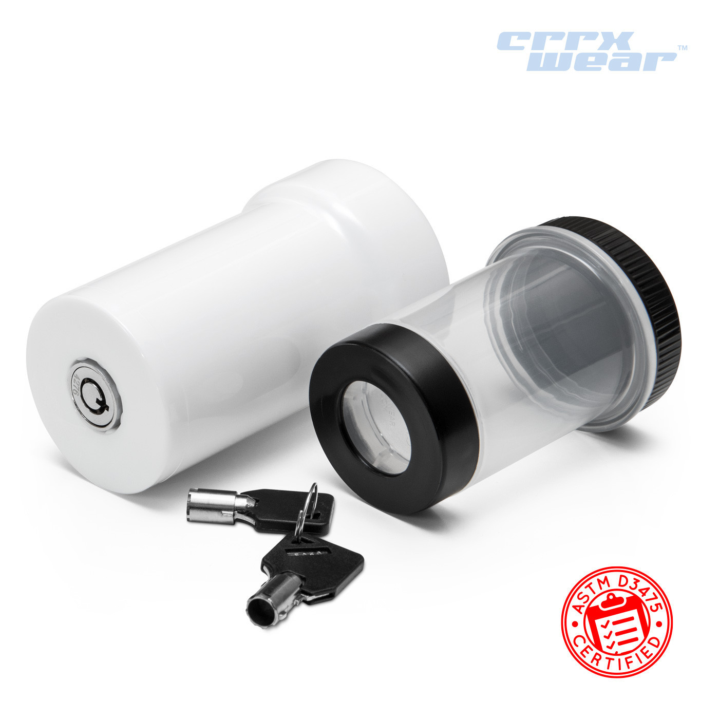 CRRXWear™ 30 Dram Locking Container w/ 2 Keys - MOQ 50,000
