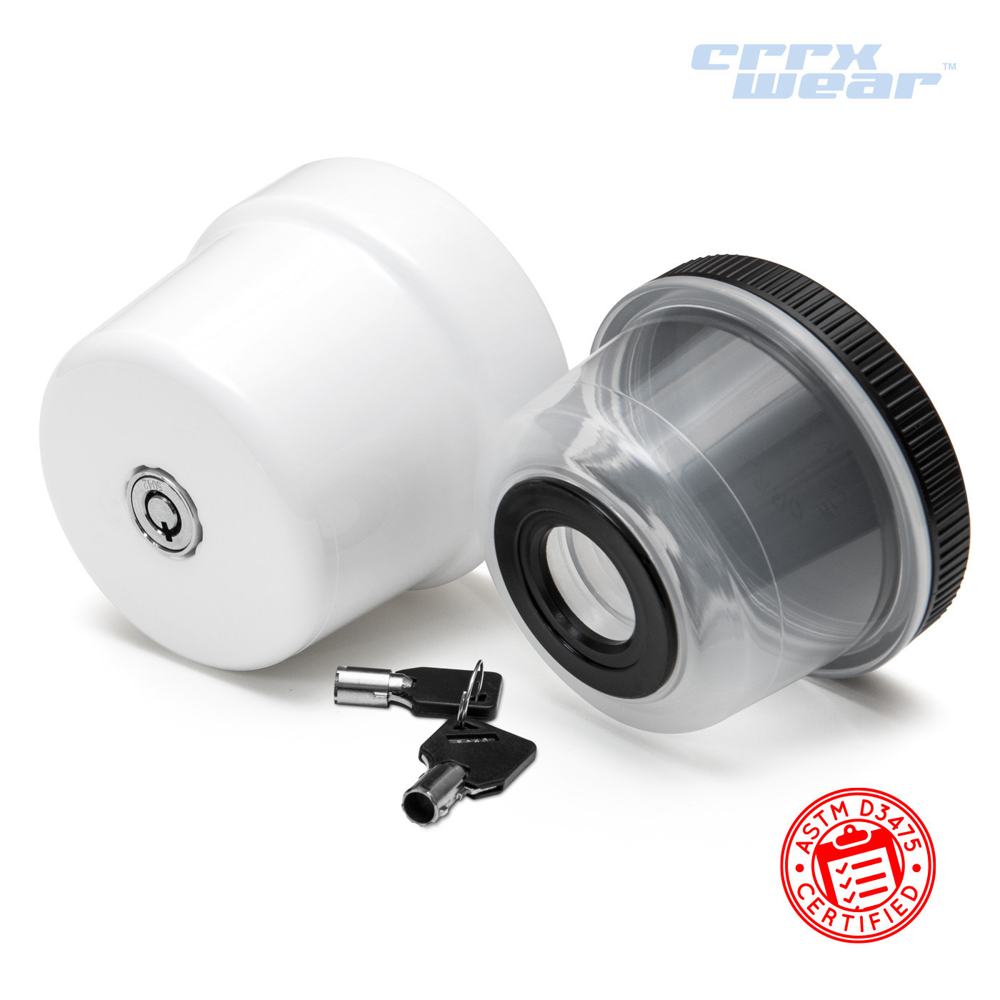 CRRXWear™ 60 Dram Locking Container w/ 2 Keys - MOQ 50,000