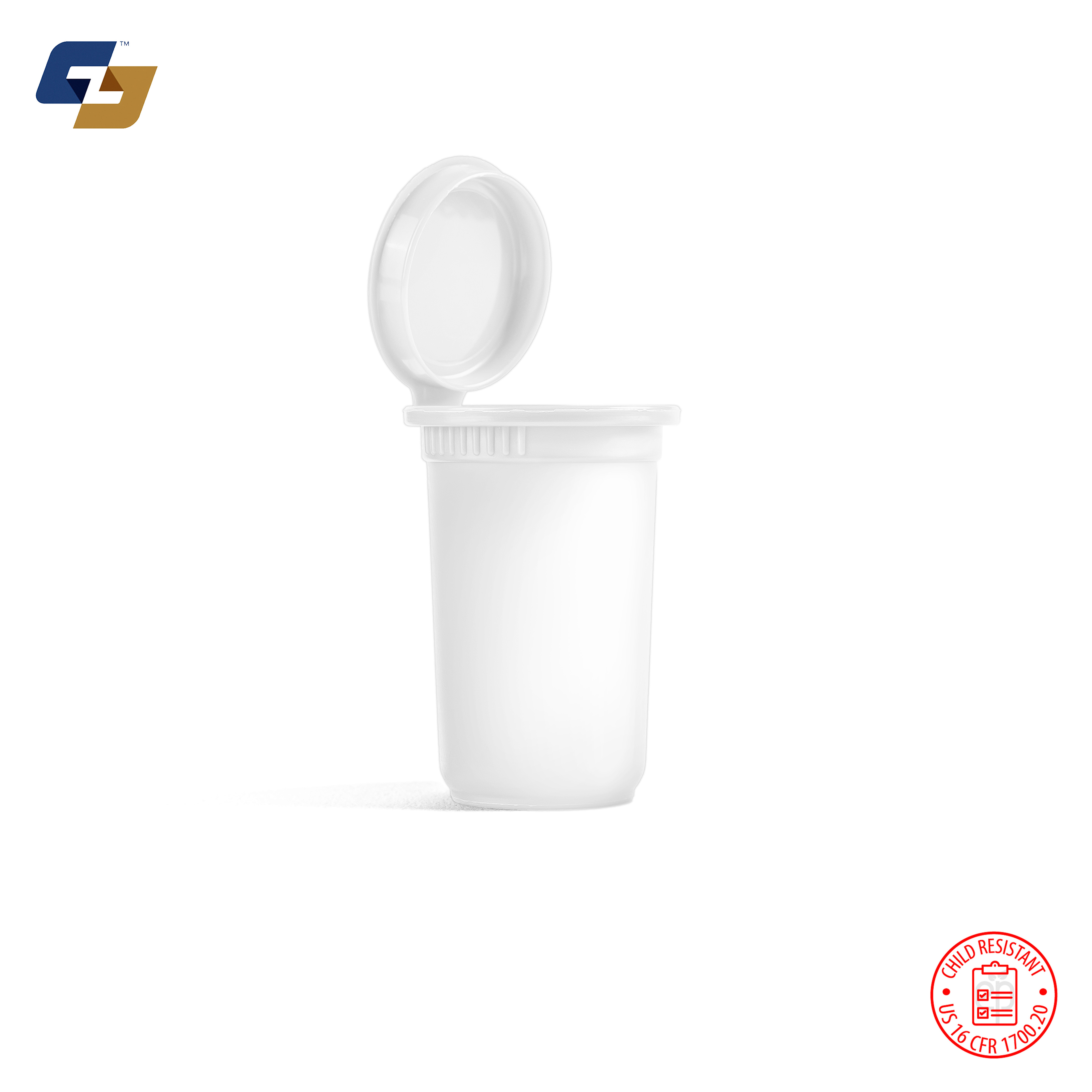 19 Dram Child Resistant Pop Top Bottles - 450 Quantity
