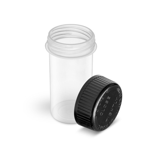 11 Dram Child Resistant Push & Turn Capsule Containers - Clear - 1100 Qty.