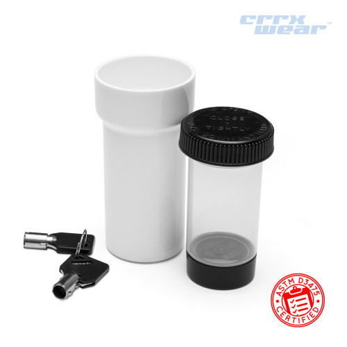 CRRXWear™ 19 Dram Locking Container w/ 2 Keys - MOQ 50,000