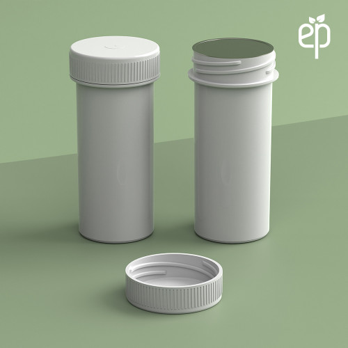 11 Dram Plant-Based Jar and Cap White - 2500 Qty.
