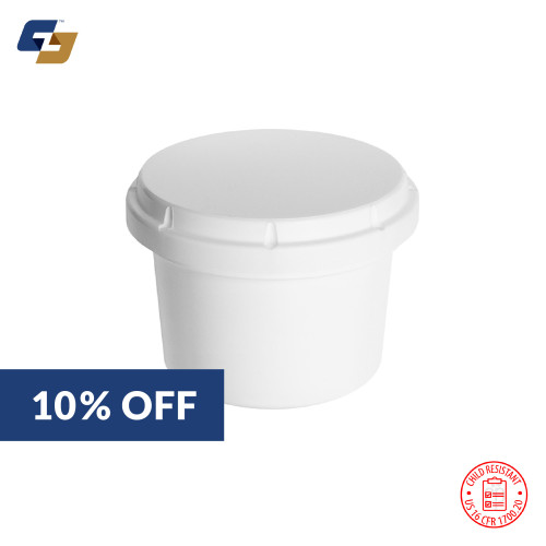 8oz (60 Dram) Child Resistant Container - 750 Qty. - White